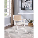  Color_Cream/ White -- Abby Cream Vegan Leather Upholstered Dining Arm Chair IMAGE 2