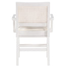  Color_Cream/ White -- Abby Cream Vegan Leather Upholstered Dining Arm Chair IMAGE 3
