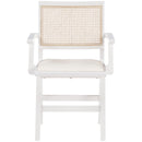  Color_Cream/ White -- Abby Cream Vegan Leather Upholstered Dining Arm Chair IMAGE 4