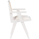  Color_Cream/ White -- Abby Cream Vegan Leather Upholstered Dining Arm Chair IMAGE 5