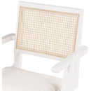  Color_Cream/ White -- Abby Cream Vegan Leather Upholstered Dining Arm Chair IMAGE 7