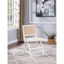  Color_Cream/ White -- Abby Cream Vegan Leather Upholstered Dining Side Chair IMAGE 2