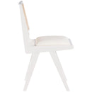  Color_Cream/ White -- Abby Cream Vegan Leather Upholstered Dining Side Chair IMAGE 5