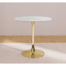  Meridian Holly Gold Marble Veneer Top And Iron Base Counter Height Table IMAGE 2