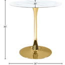  Meridian Holly Gold Marble Veneer Top And Iron Base Counter Height Table IMAGE 4