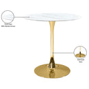  Meridian Holly Gold Marble Veneer Top And Iron Base Counter Height Table IMAGE 5