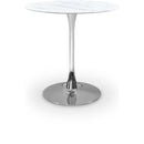  Meridian Holly Chrome Marble Veneer Top And Iron Base Counter Height Table IMAGE 1