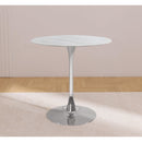  Meridian Holly Chrome Marble Veneer Top And Iron Base Counter Height Table IMAGE 2