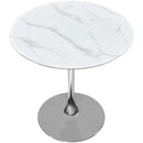  Meridian Holly Chrome Marble Veneer Top And Iron Base Counter Height Table IMAGE 3