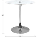  Meridian Holly Chrome Marble Veneer Top And Iron Base Counter Height Table IMAGE 4