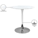  Meridian Holly Chrome Marble Veneer Top And Iron Base Counter Height Table IMAGE 5
