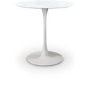 Meridian Holly White Marble Veneer Top And Iron Base Counter Height Table IMAGE 1