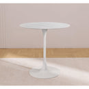  Meridian Holly White Marble Veneer Top And Iron Base Counter Height Table IMAGE 2