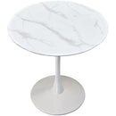  Meridian Holly White Marble Veneer Top And Iron Base Counter Height Table IMAGE 3