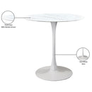  Meridian Holly White Marble Veneer Top And Iron Base Counter Height Table IMAGE 5