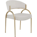 Meridian Privet Beige Linen Textured Fabric Dining Chair IMAGE 1