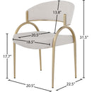 Meridian Privet Beige Linen Textured Fabric Dining Chair IMAGE 6