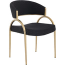 Meridian Privet Black Linen Textured Fabric Dining Chair IMAGE 1
