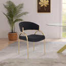Meridian Privet Black Linen Textured Fabric Dining Chair IMAGE 2