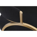  Color_Black/ Brass -- Privet Black Linen Textured Fabric Upholstered Dining Chair IMAGE 5