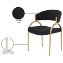  Color_Black/ Brass -- Privet Black Linen Textured Fabric Upholstered Dining Chair IMAGE 7