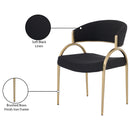 Meridian Privet Black Linen Textured Fabric Dining Chair IMAGE 7