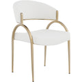  Color_Cream -- Privet Cream Linen Textured Fabric Upholstered Dining Chair IMAGE 1