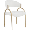  Color_Cream -- Privet Cream Linen Textured Fabric Upholstered Dining Chair IMAGE 1