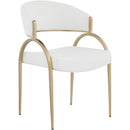 Meridian Privet Cream Linen Textured Fabric Dining Chair IMAGE 1