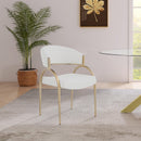  Color_Cream -- Privet Cream Linen Textured Fabric Upholstered Dining Chair IMAGE 2