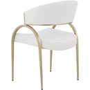  Color_Cream -- Privet Cream Linen Textured Fabric Upholstered Dining Chair IMAGE 3