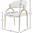  Color_Cream -- Privet Cream Linen Textured Fabric Upholstered Dining Chair IMAGE 6