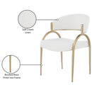 Color_Cream -- Privet Cream Linen Textured Fabric Upholstered Dining Chair IMAGE 7