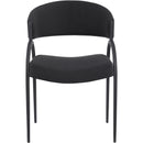  Color_Black -- Privet Black Linen Textured Fabric Upholstered Dining Chair IMAGE 4