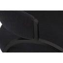  Color_Black -- Privet Black Linen Textured Fabric Upholstered Dining Chair IMAGE 5