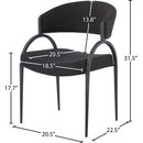  Color_Black -- Privet Black Linen Textured Fabric Upholstered Dining Chair IMAGE 6