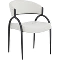  Color_Black/ Cream -- Privet Cream Linen Textured Fabric Upholstered Dining Chair IMAGE 1