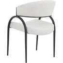  Color_Black/ Cream -- Privet Cream Linen Textured Fabric Upholstered Dining Chair IMAGE 3