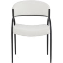 Color_Black/ Cream -- Privet Cream Linen Textured Fabric Upholstered Dining Chair IMAGE 4