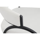  Color_Black/ Cream -- Privet Cream Linen Textured Fabric Upholstered Dining Chair IMAGE 5