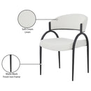  Color_Black/ Cream -- Privet Cream Linen Textured Fabric Upholstered Dining Chair IMAGE 7
