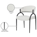 Meridian Privet Cream Linen Textured Fabric Dining Chair IMAGE 7