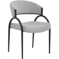  Color_Grey -- Privet Grey Linen Textured Fabric Upholstered Dining Chair IMAGE 1