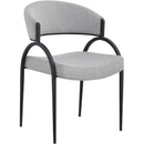  Color_Grey -- Privet Grey Linen Textured Fabric Upholstered Dining Chair IMAGE 1