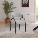  Color_Grey -- Privet Grey Linen Textured Fabric Upholstered Dining Chair IMAGE 2