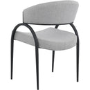  Color_Grey -- Privet Grey Linen Textured Fabric Upholstered Dining Chair IMAGE 3