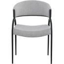  Color_Grey -- Privet Grey Linen Textured Fabric Upholstered Dining Chair IMAGE 4