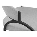  Color_Grey -- Privet Grey Linen Textured Fabric Upholstered Dining Chair IMAGE 5