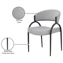  Color_Grey -- Privet Grey Linen Textured Fabric Upholstered Dining Chair IMAGE 7