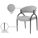 Meridian Privet Grey Linen Textured Fabric Dining Chair IMAGE 7